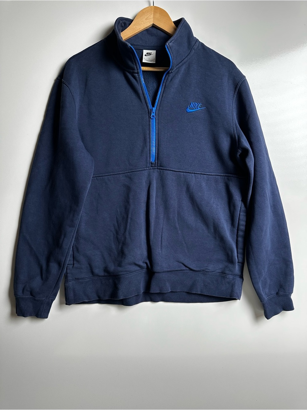 Nike Club Fleece 1/2 Zip Pullover Navy Blue Sweatshirt Mens Size M